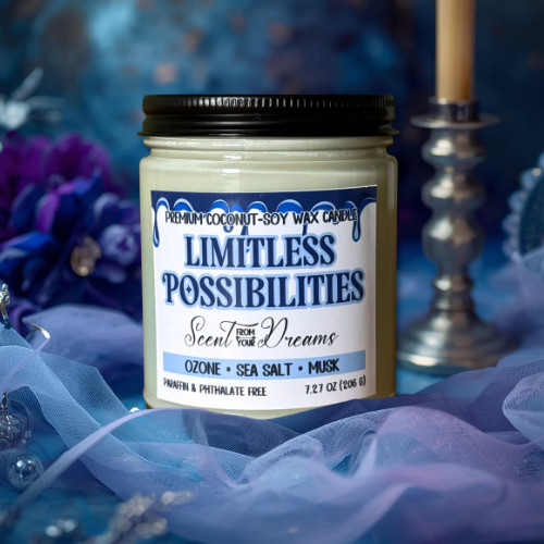 🌊 Limitless Possibilities Candle | Coconut Soy Wax + Custom Gift Packaging