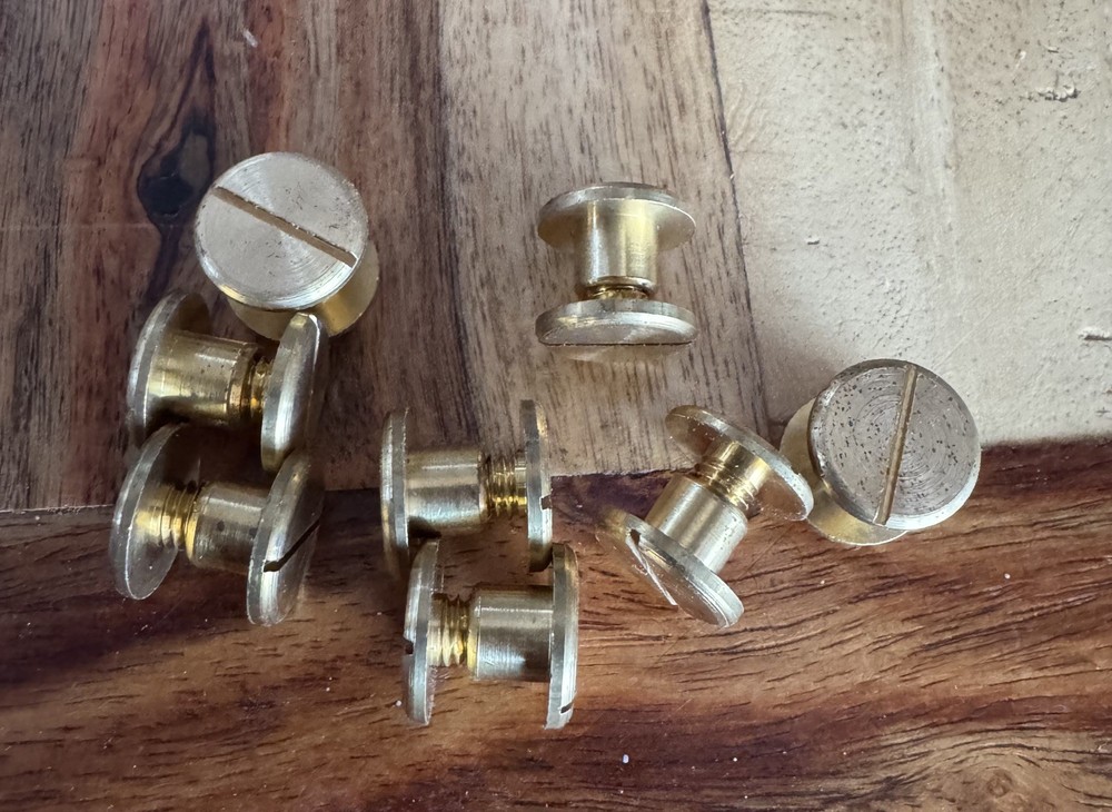 50 Set Pack Solid Brass Chicago Screws 1/4 high 5/16 Post for paper or Leather