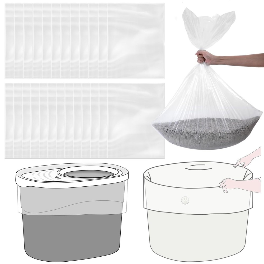 Cat Litter Box Liners Compatible with IRIS Top Entry Cat Litter Box - 25 Pack...