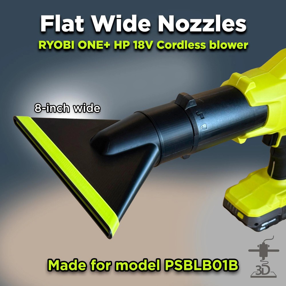 RYOBI Leaf Blower Car Drying Wide Nozzle - Custom 3D Printed Attachment Model