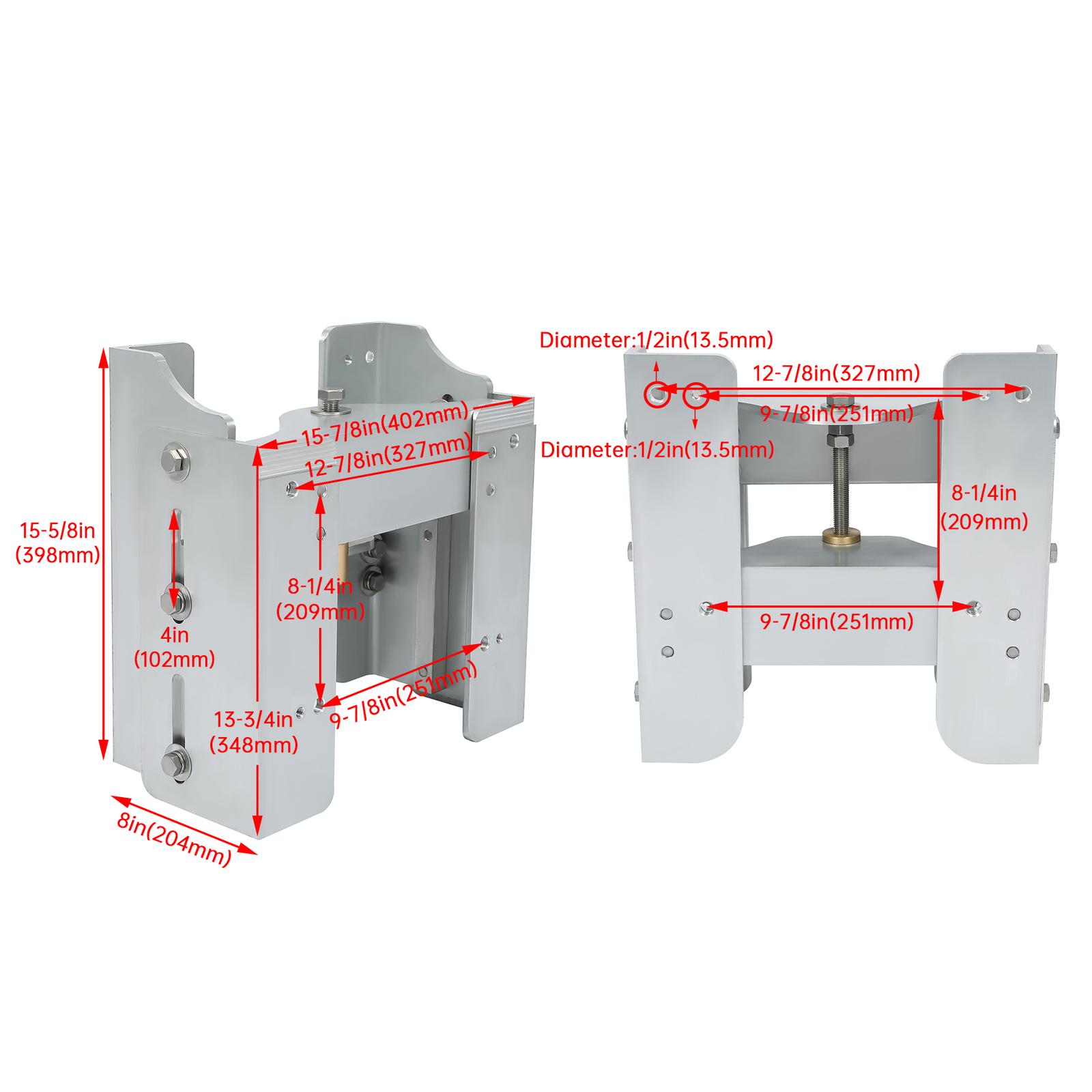 Aluminum 8'' Adjustable Outboard Boat Jack Plate Replacement JPL4800