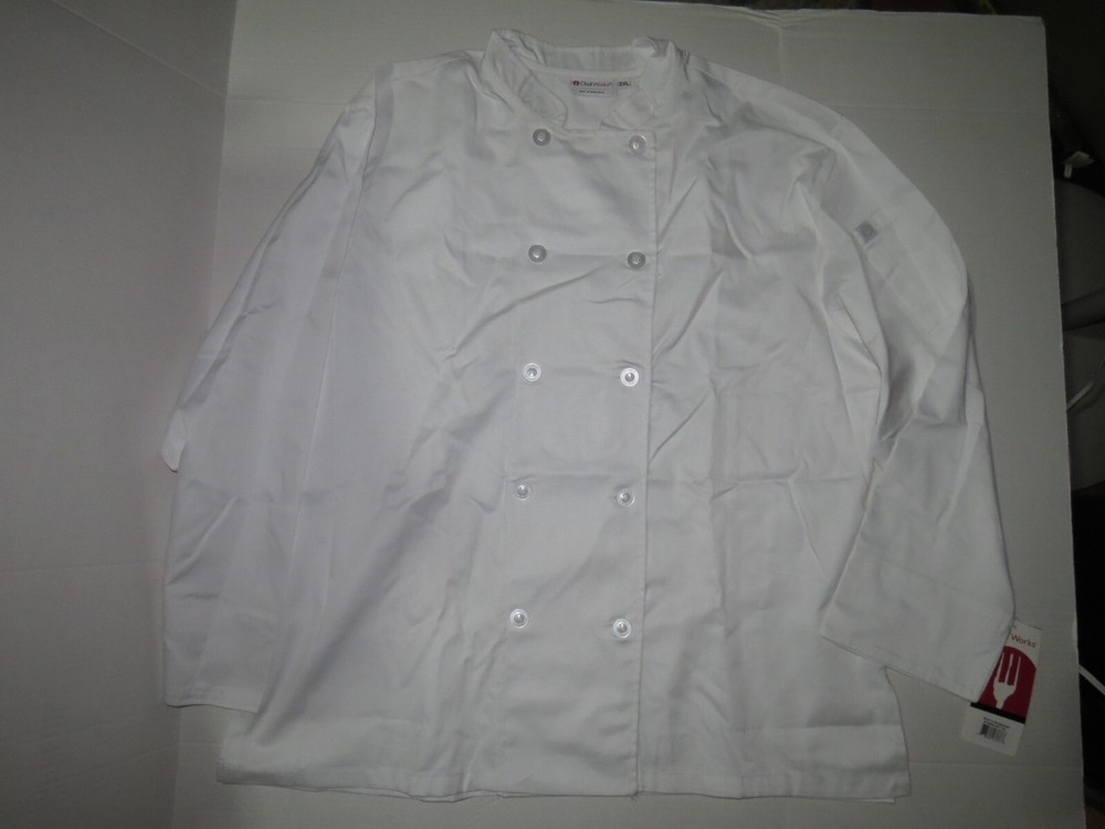 c4 CHEF COATS CHEF WORKS WHITE, POLY/COTTON - 2XL