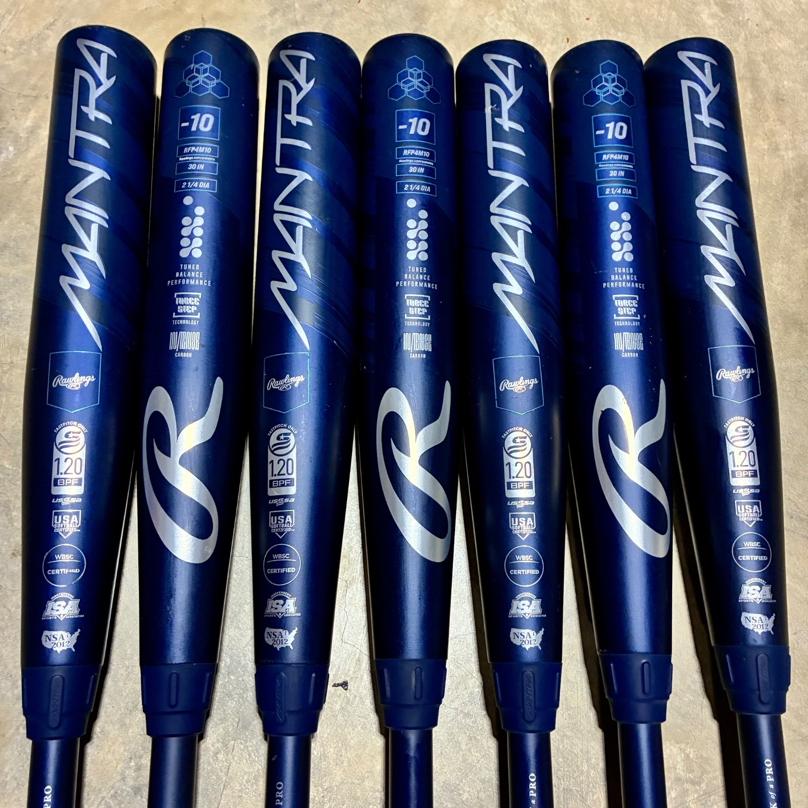 Rawlings Mantra 3.0 Fastpitch -10 Softball Demo Bat 30 / 20 Navy Blue 2 1/4"