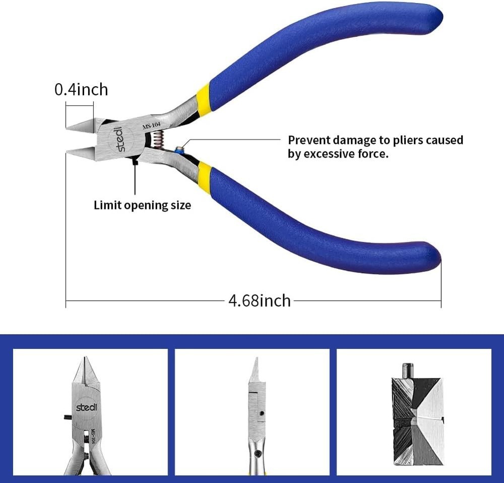 Model Nipper for Plastic Model Cutting Precision Repair Tools Blue 4.7-inch
