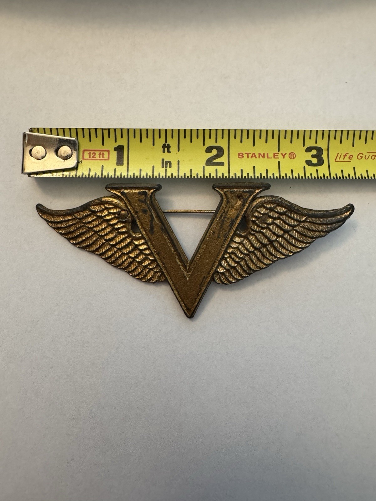 1940s WWII Winged V for Victory Pin Sweetheart Homefront World War Two, 3 Inches