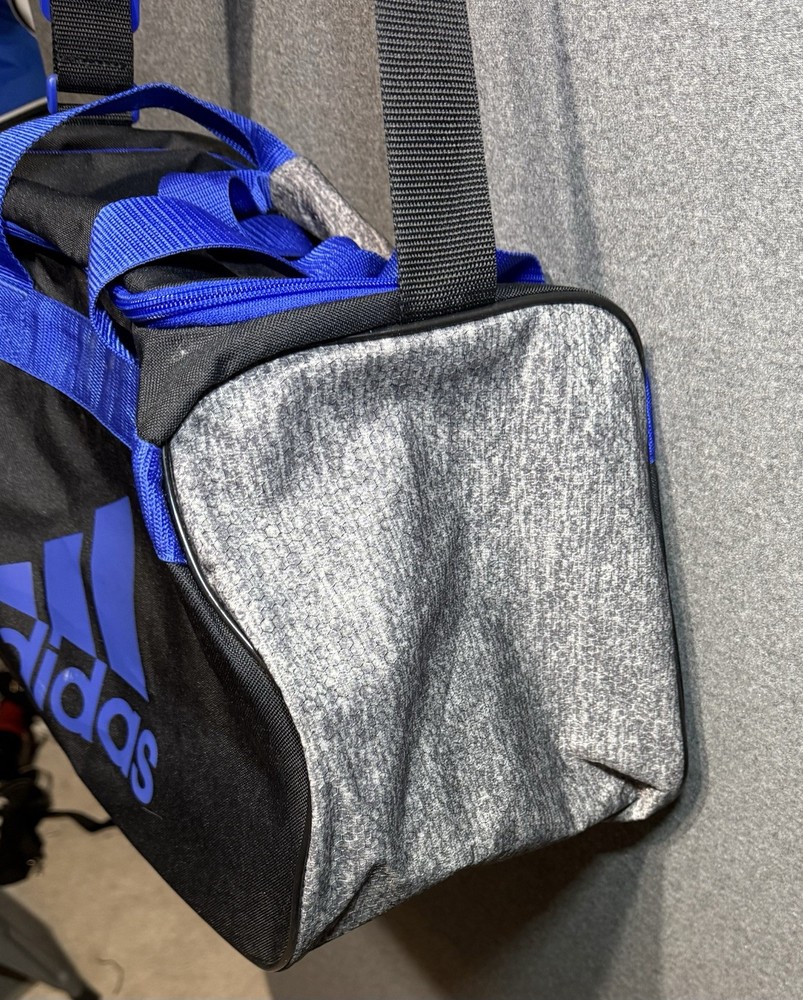 Adidas Duffle Gym Bag Diablo Small Blue Black Gray