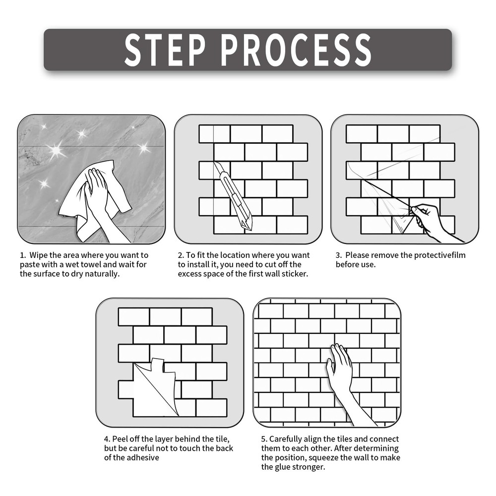 10 Sheets Peel and Stick Backsplash for Kitchen 12"X12" Renter Friendly Backs...