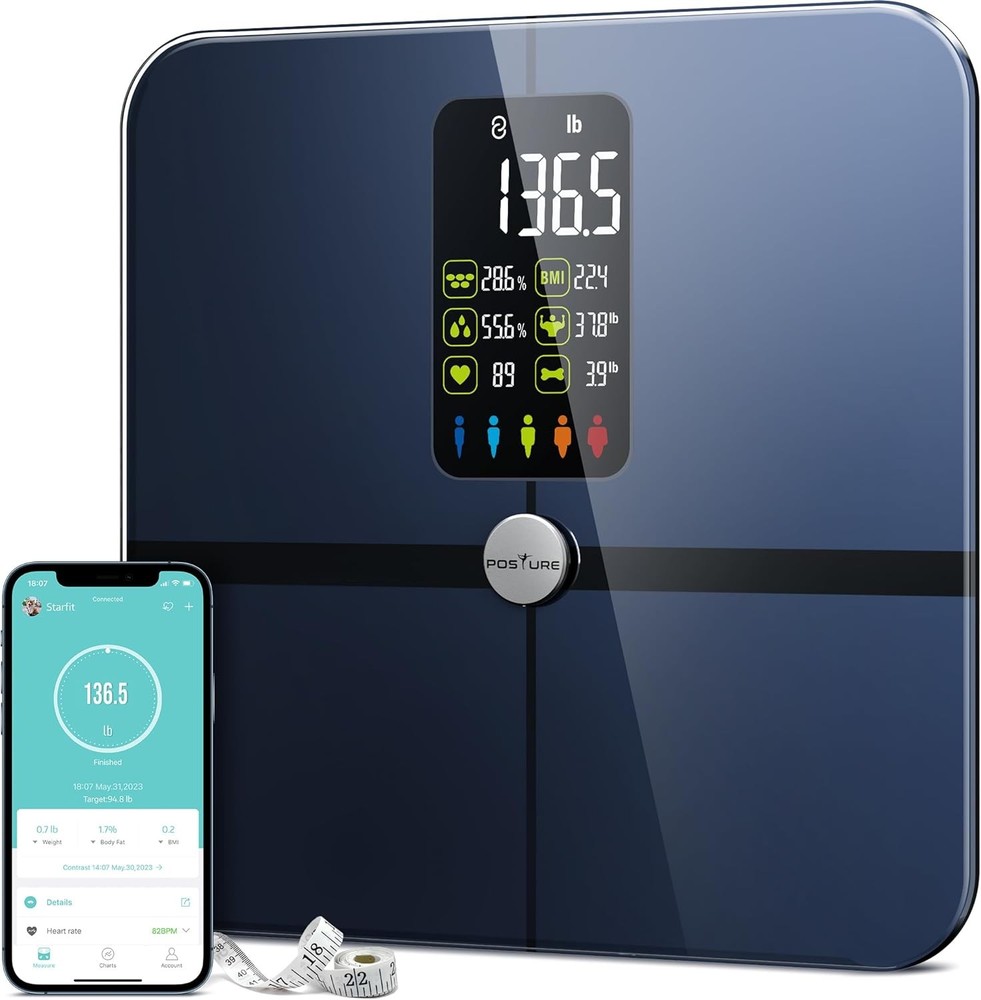 Posture Body Fat Scale, Extra Large Display Digital Bathroom Wireless Weight Sca