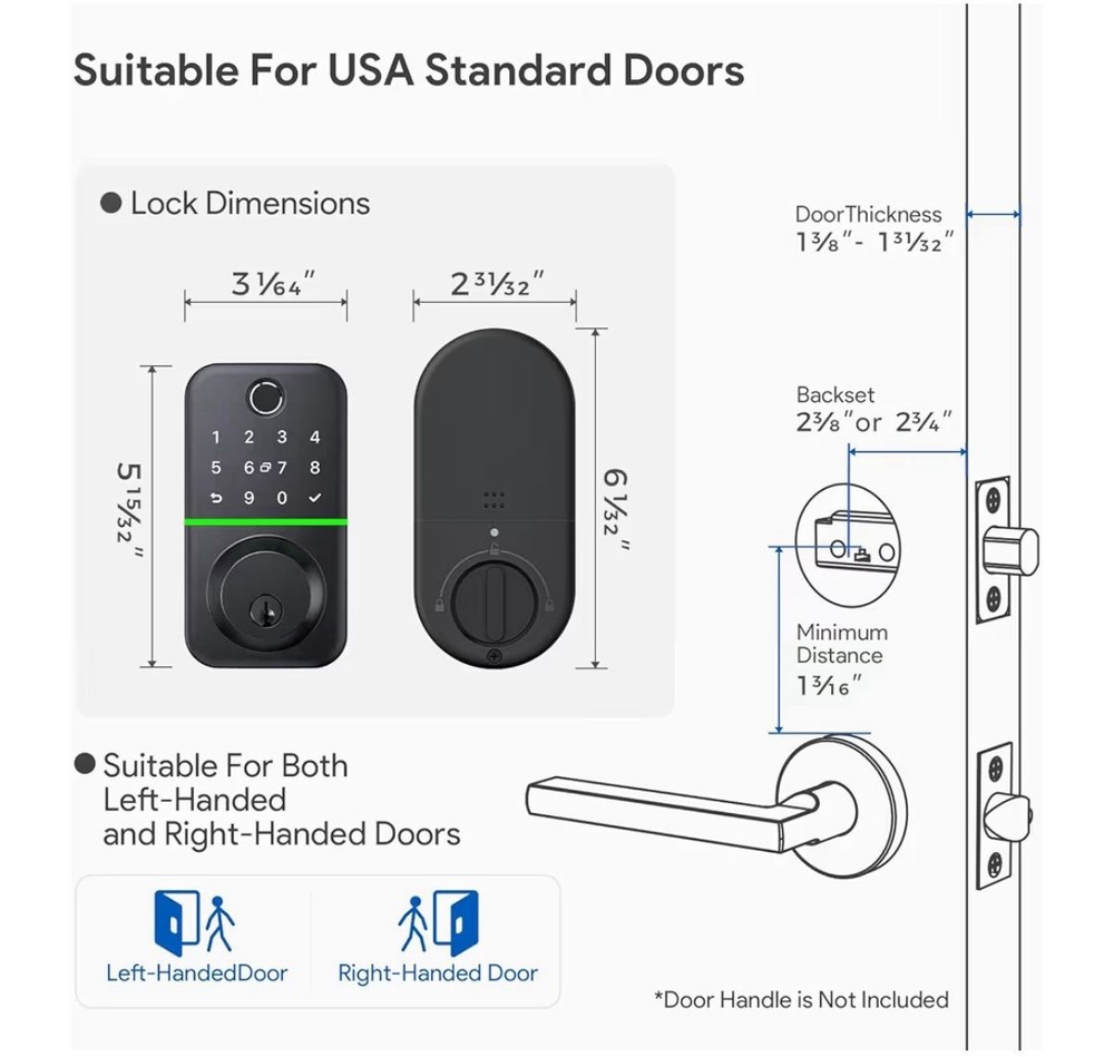🔐 PREMIUM SMART LOCK + SAME-DAY INSTALLATION (Fingerprint, App, Keyless Entry)