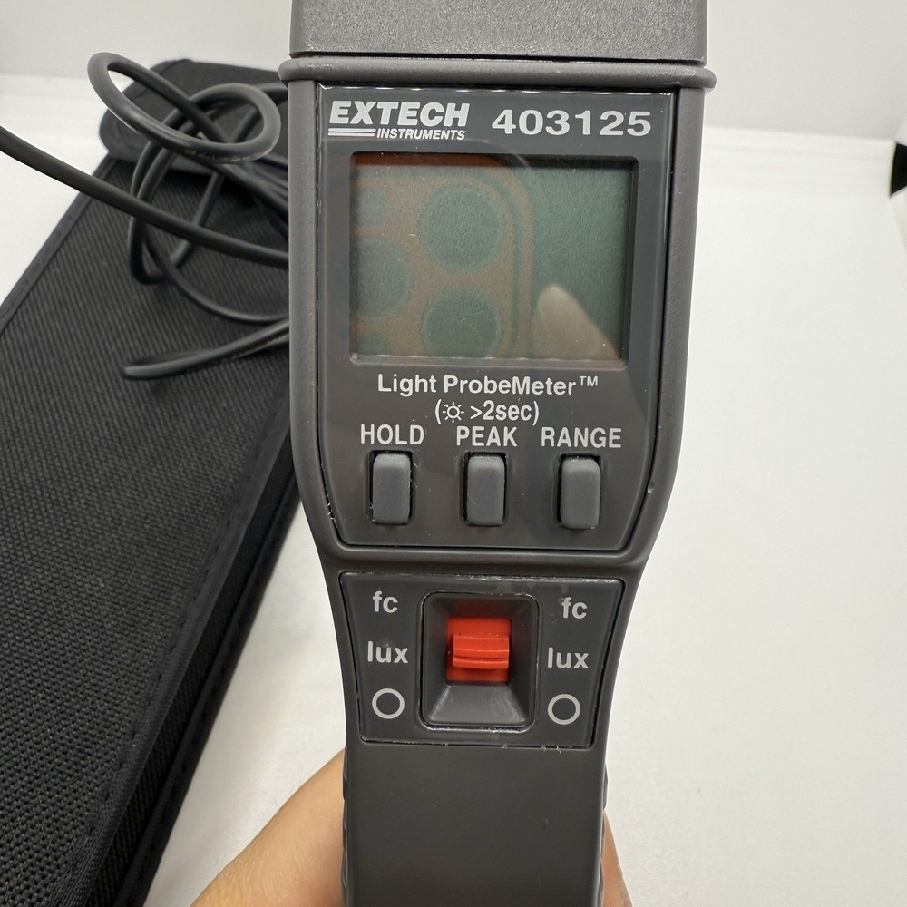 Extech 403125 Digital Light Probe Meter Foot-Candle Luxmeter with Case TESTED