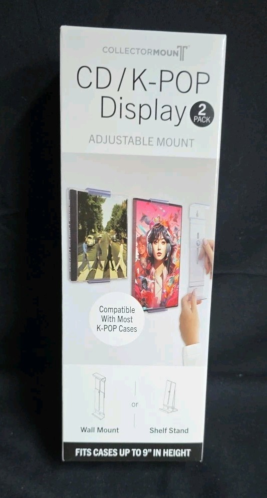 Collector Mount CD / K-POP Display 2 Pack Acrylic Adjustable Mount NEW
