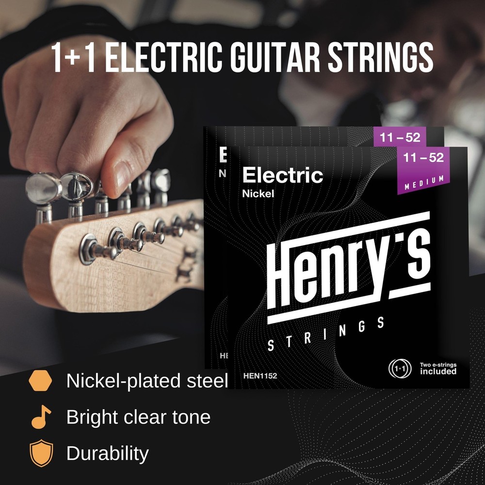 2-Pack Electric Guitar Strings - Extra E-1 String & 3 Picks - Perfect For Blu...