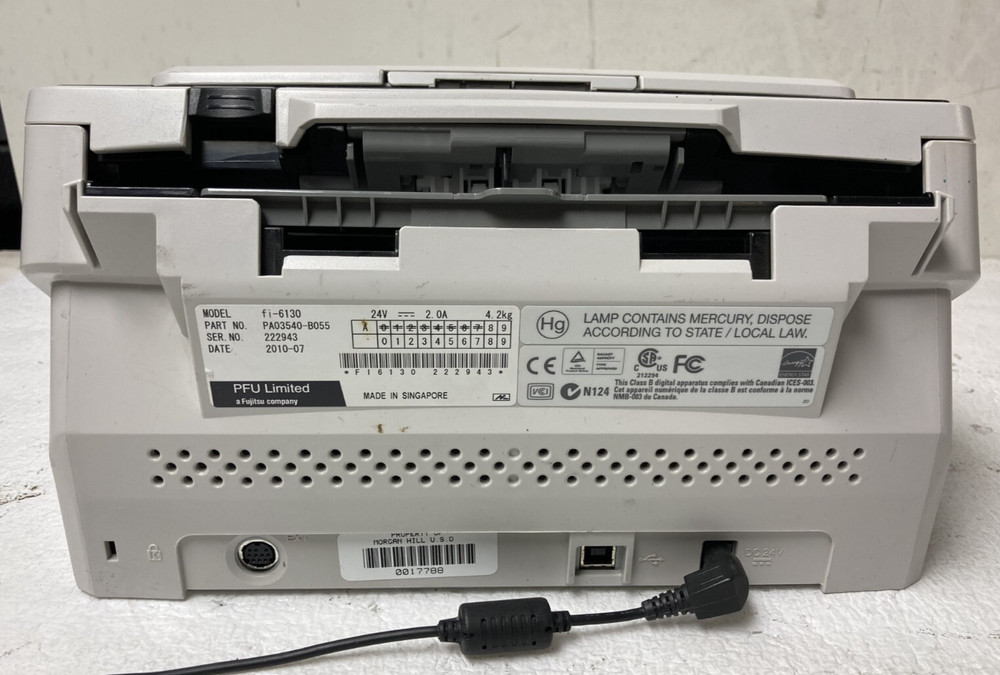 Fujitsu fi-6130 Color Duplex Document Image Scanner w/ Power Supply& USB