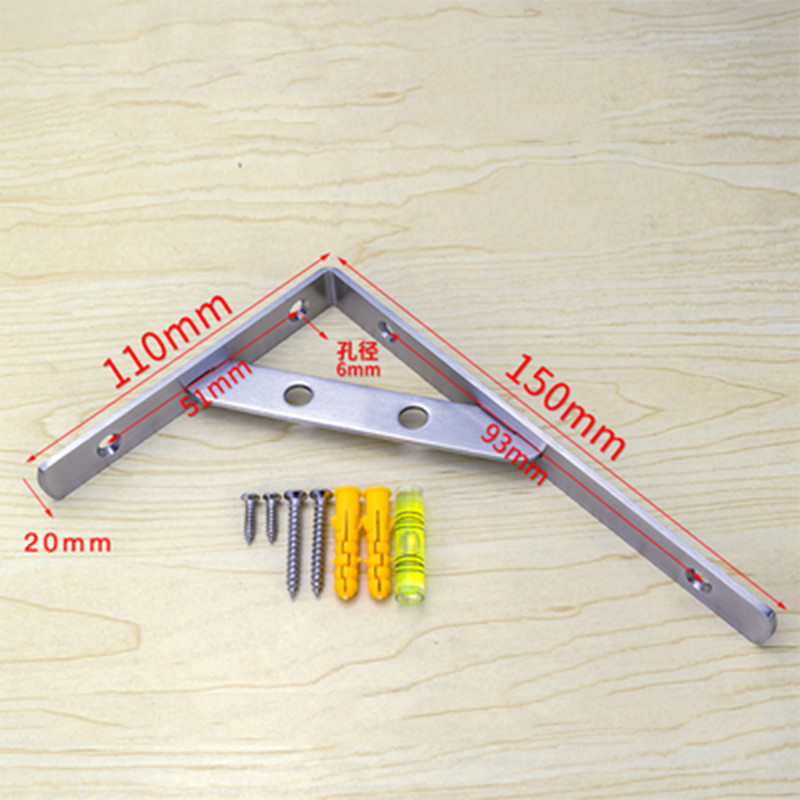 Brackets Wood Triangular Shelf Support Stainless Steel Bracket Thicken 150-300mm