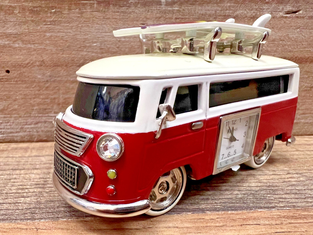 Bus Metal Desk Clock 4" x 2"