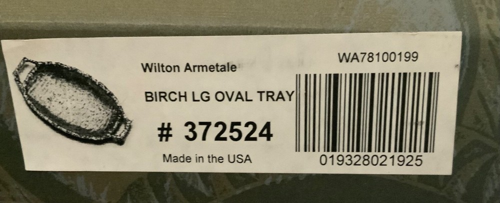 WITTON ARMETALE LG OVAL TRAY