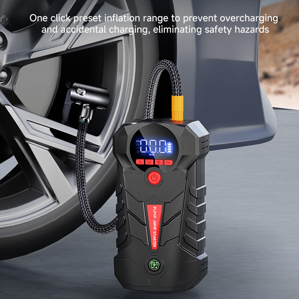 Portable Car Jump Starter with Air Compressor Inflator Air Pump Battery Charger