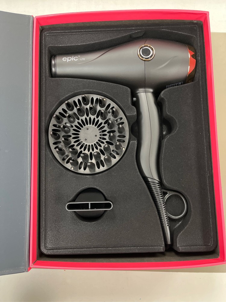 Epic Lite Negative Ionic Hair Dryer  Pro Ceramic Honeycomb Blow Dryer with Diffu