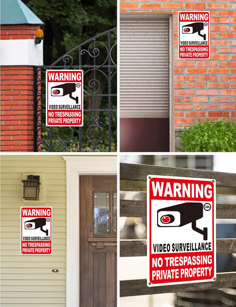 4-Pack No Trespassing Signs with Reflective Material for Enhanced Security