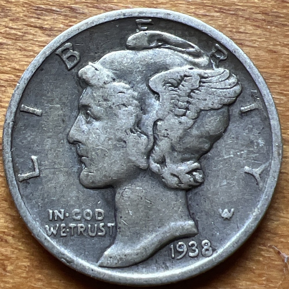 1938 D MERCURY DIME! Nice Better Date 5.5 Million