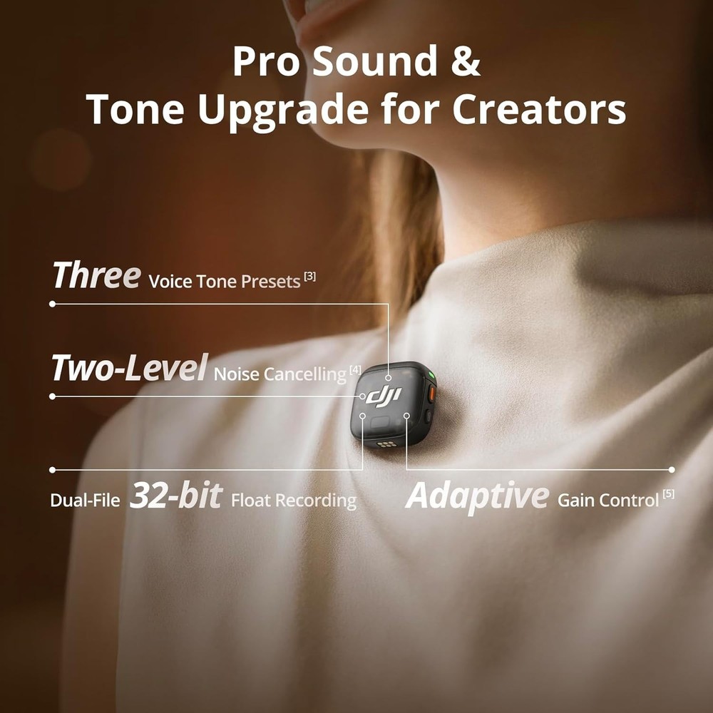 DJI Mic 3 Transmitter, Wireless Mini Microphone for iPhone/Camera/Android, Li...