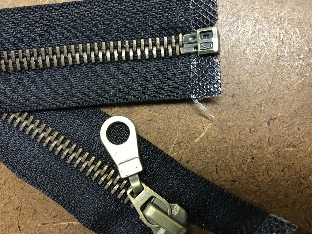 #5 Black & Antique Brass Separating Zipper w/ Fancy Pull Multiple Lengths