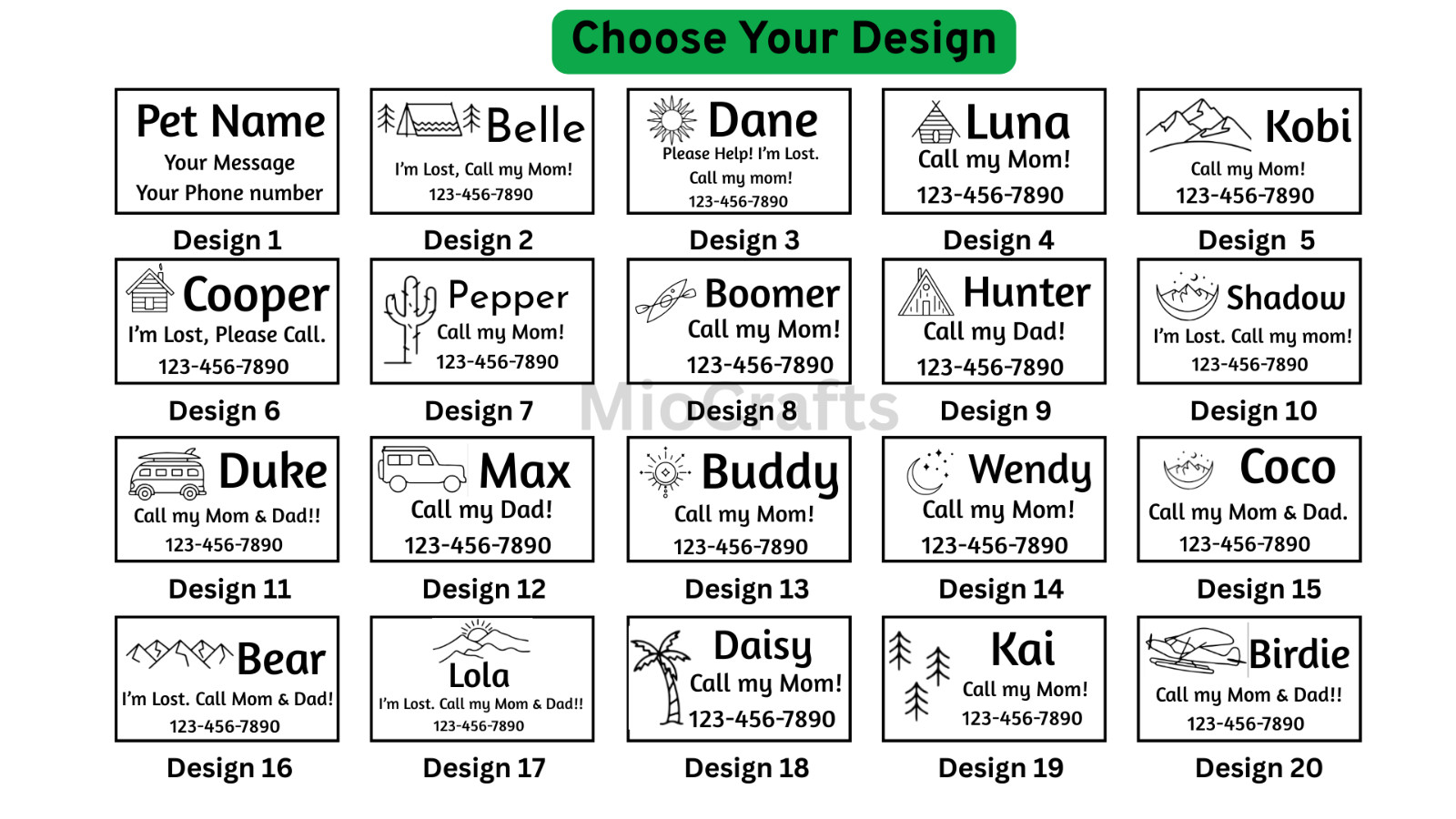 Custom Dog Tag for Pets Engraved Name Tag Slide On ID Tags & Collar Tags S, M, L