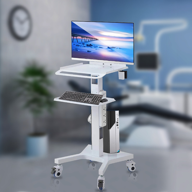 Medical Dental Lab Trolley Cart Intraoral Scanner Mobile Cart Clinic Laptop Rack