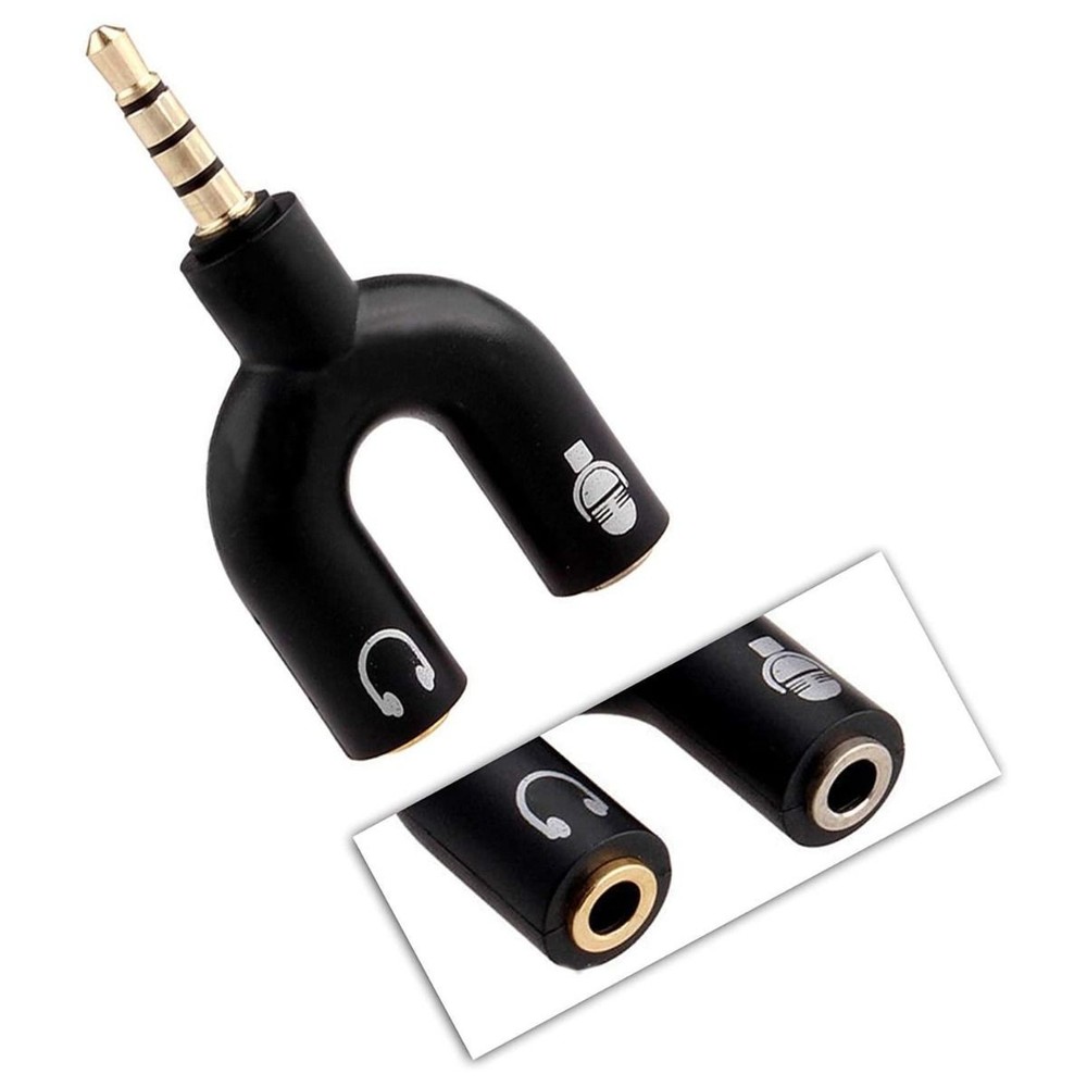 3.5mm Stereo Splitter Audio Adapter: Y Plug for Headset, Mic, and Dual Function