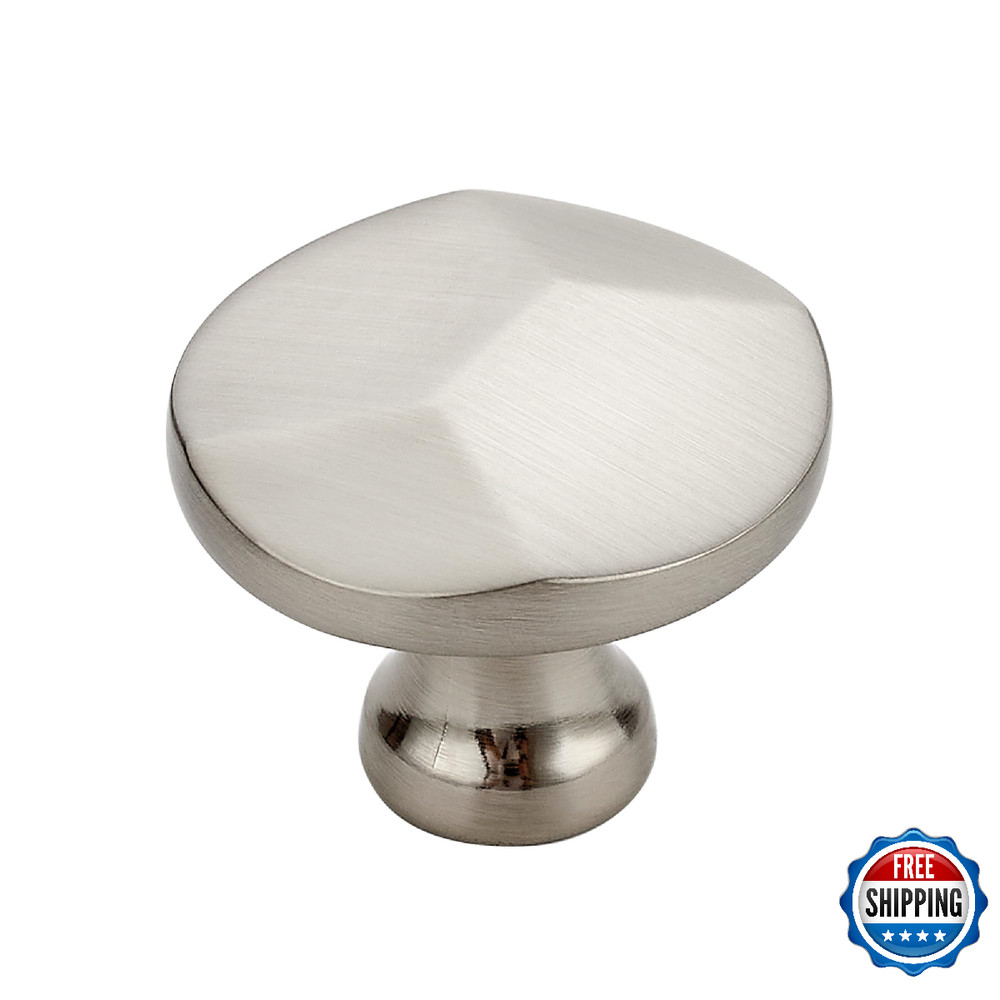 Ravinte 10pk Brushed Nickel Round Cabinet Knobs Solid Zinc Alloy Drawer Pulls
