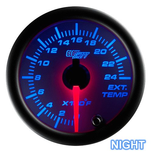 SLIGHTLY USED GLOWSHIFT WHITE 7 COLOR 2400 F EXHAUST GAS TEMP GAUGE w EGT PROBE