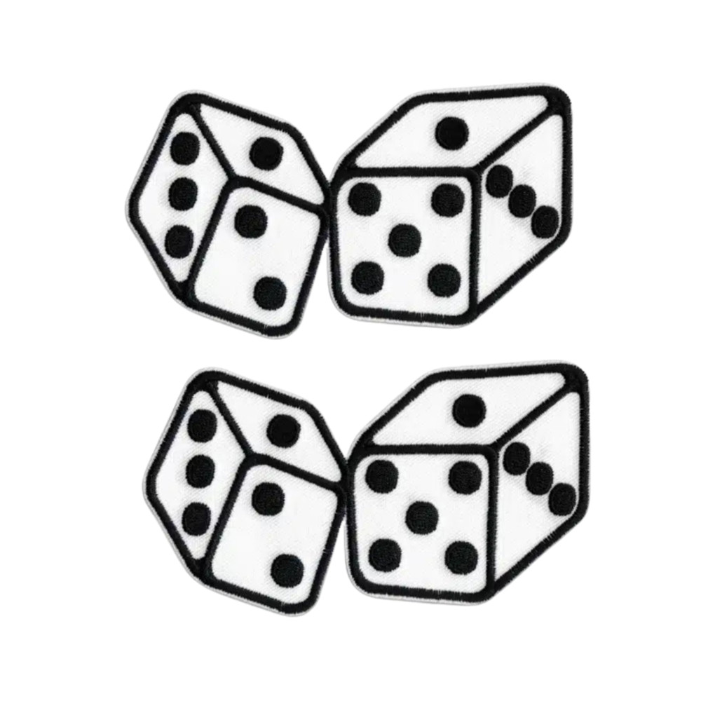 White Large Dice (2-Pack) Iron On Patch
