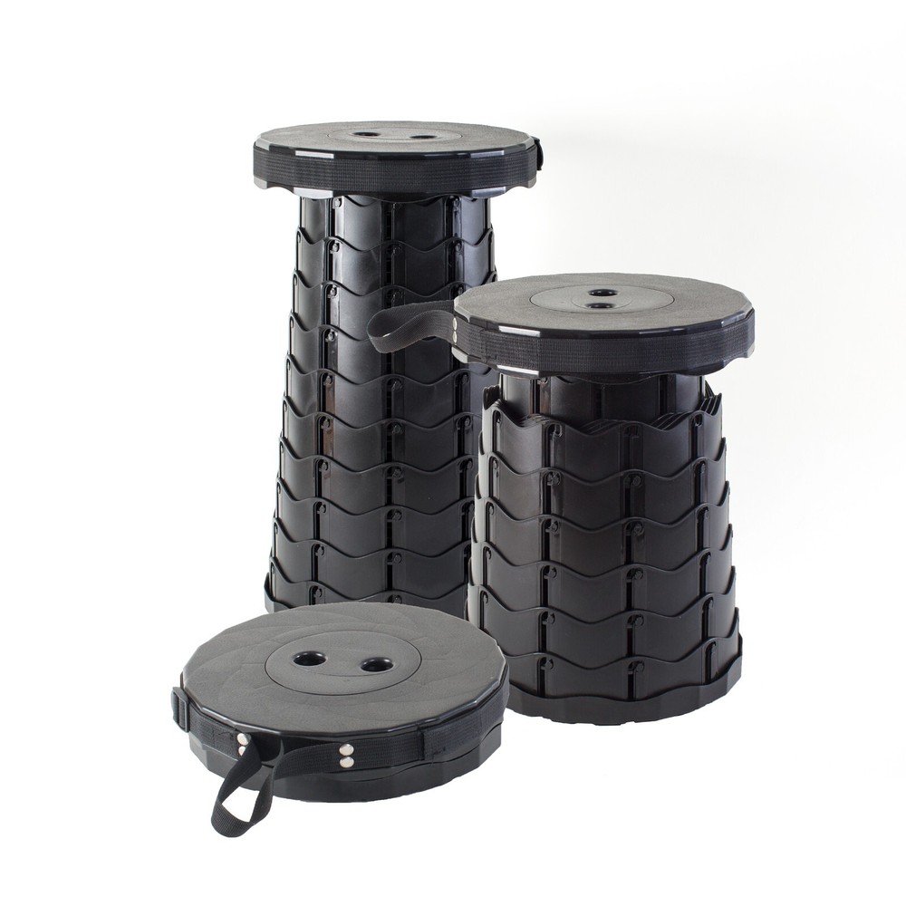 Kitchen + Home Telescoping Camping Stool – Collapsible Portable Folding Stool