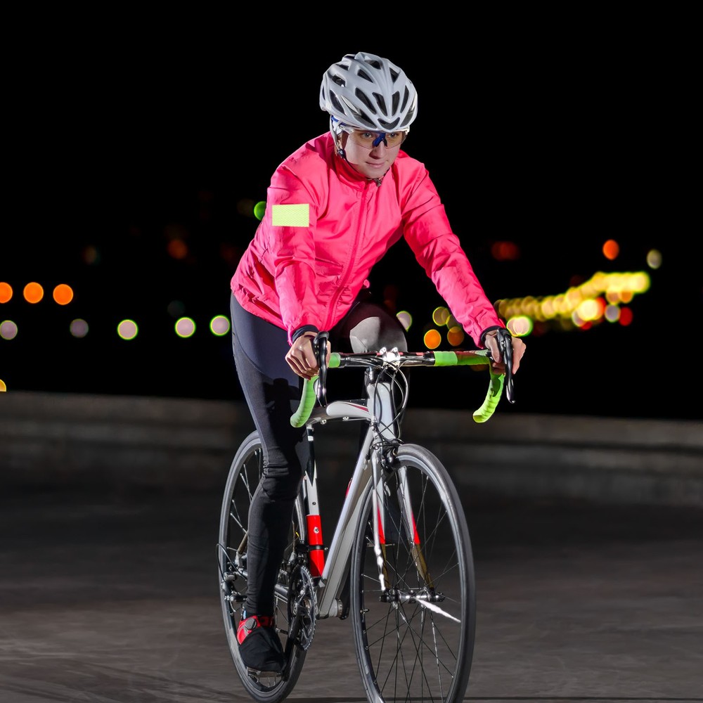 Reflective Patch 2"x3" 4pcs Hook and Circle Light Closure Yellow