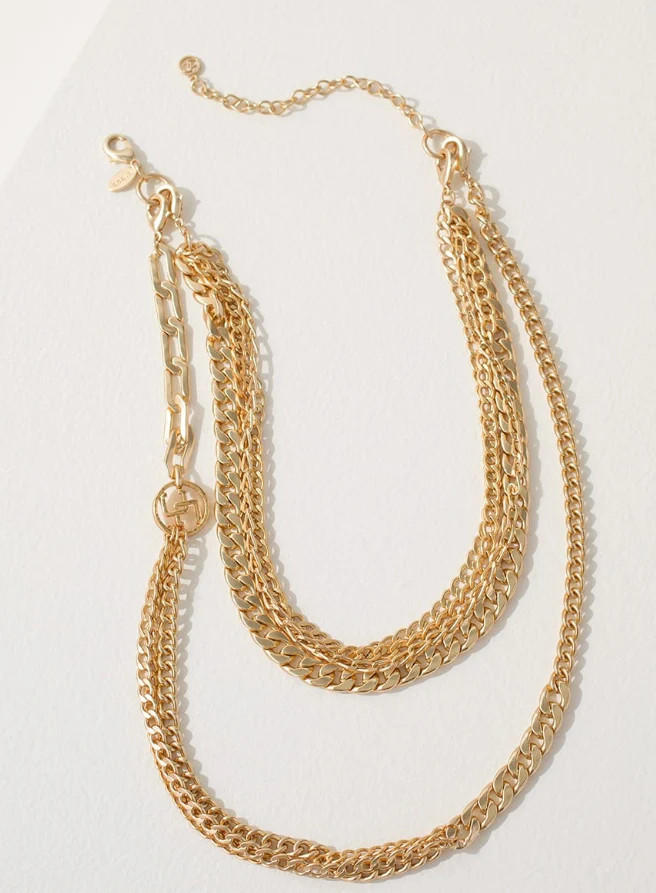 CHICO'S CHAIN LINK MULTI STRAND NECKLACE