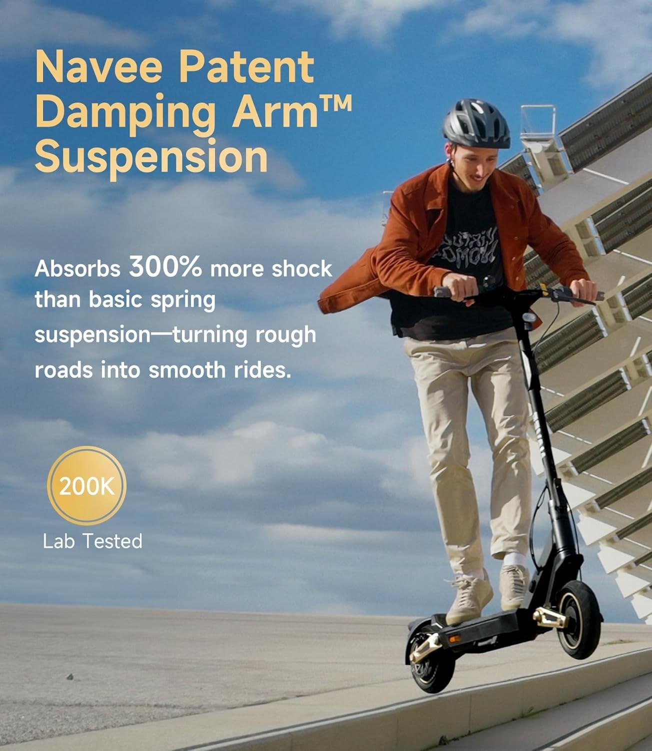 Navee ST3Pro Foldable Electric Scooter 25MPH Long Range Off-Road 10" Tires Adult