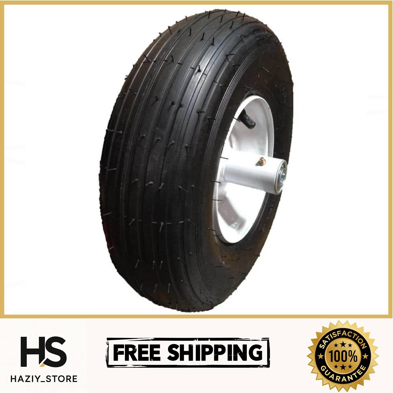 Hi-Run 4.8x4-8 in 4-Ply Tire and Wheel 30 PSI for Wheelbarrow Lawn Equipment