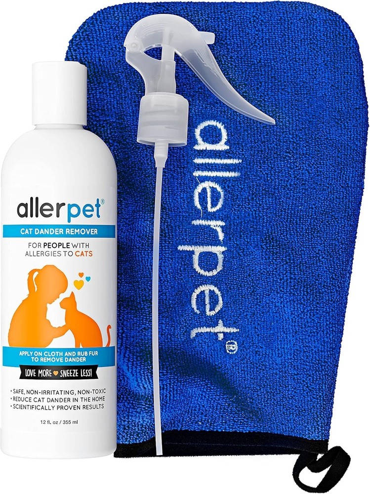 Natural 12oz Cat Dander Spray with Applicator Mitt - Allergy Relief Solution