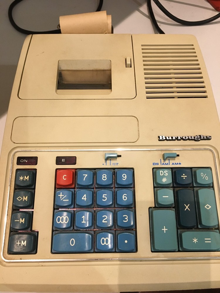 Vintage 1970's Burroughs Electric Adding Machine - Model C2260 - Working