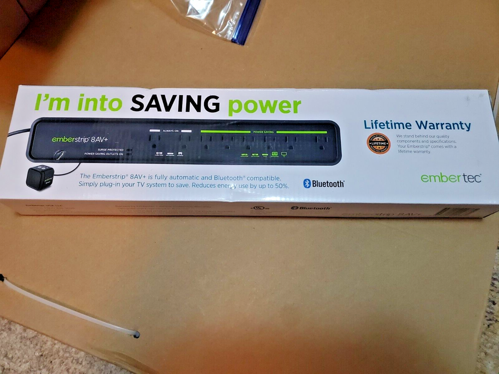 Embertec Emberstrip 8AV+ Fully Automatic Bluetooth Smart Sensor Surge Protected