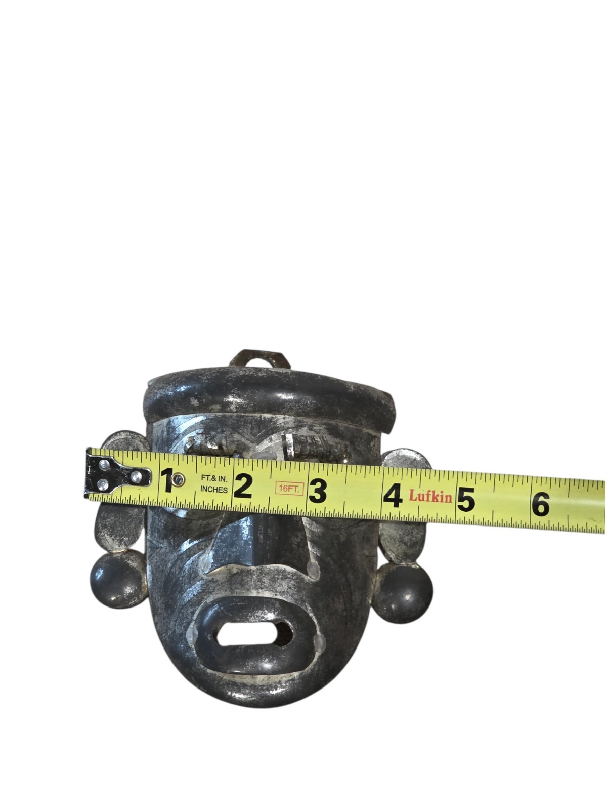 Vintage Mexican Tin Folk Art Masks Lot of 3 Handmade Tribal Wall Decor