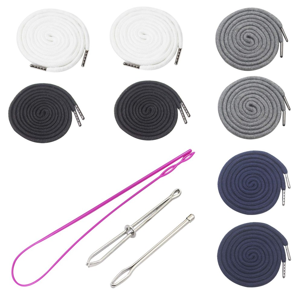 8 Pieces Drawstring Cords Replacement with Easy Threaders for Sweatpants Shorts