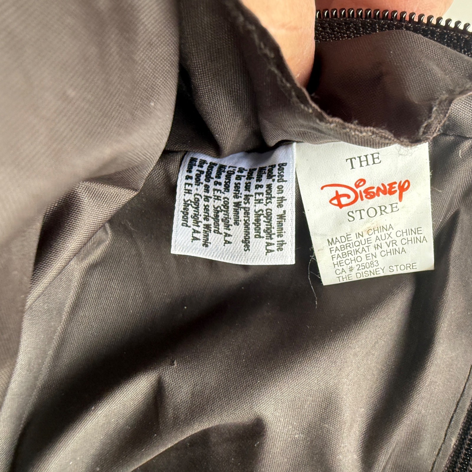 Y2K Disney Winnie the Pooh Eeyore Embroidered Velour Makeup Bag