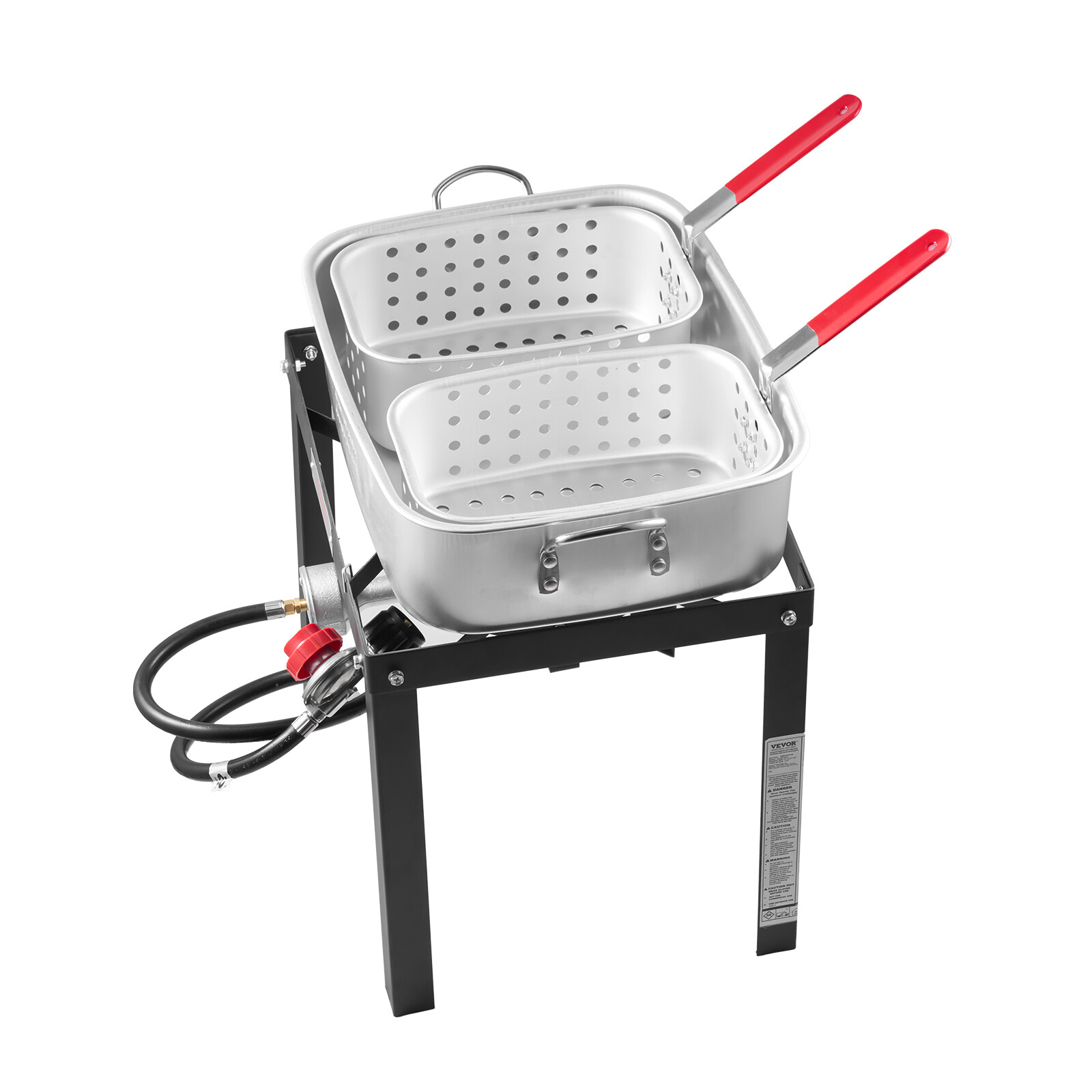 18 Qt Aluminum Outdoor Propane Deep Fryer Kit Fish and Wing Fryer w/ 2 Baskets