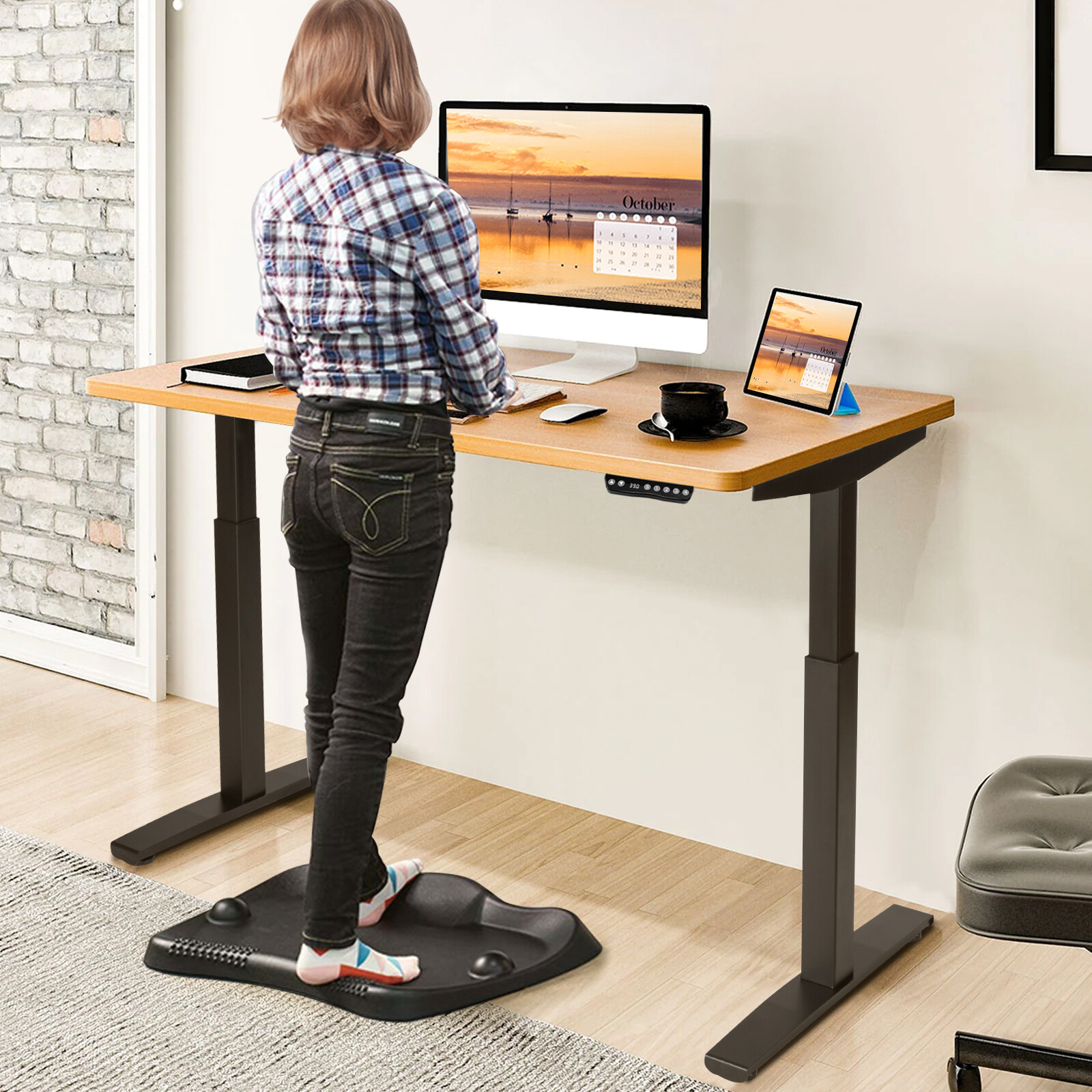 Electric Standup Desk Frame Ergonomic Sit to Stand Adjustable Workstation Base