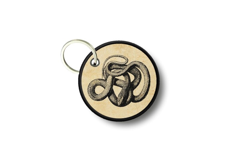 Vintage Double-Sided Printed Keychain Serpent