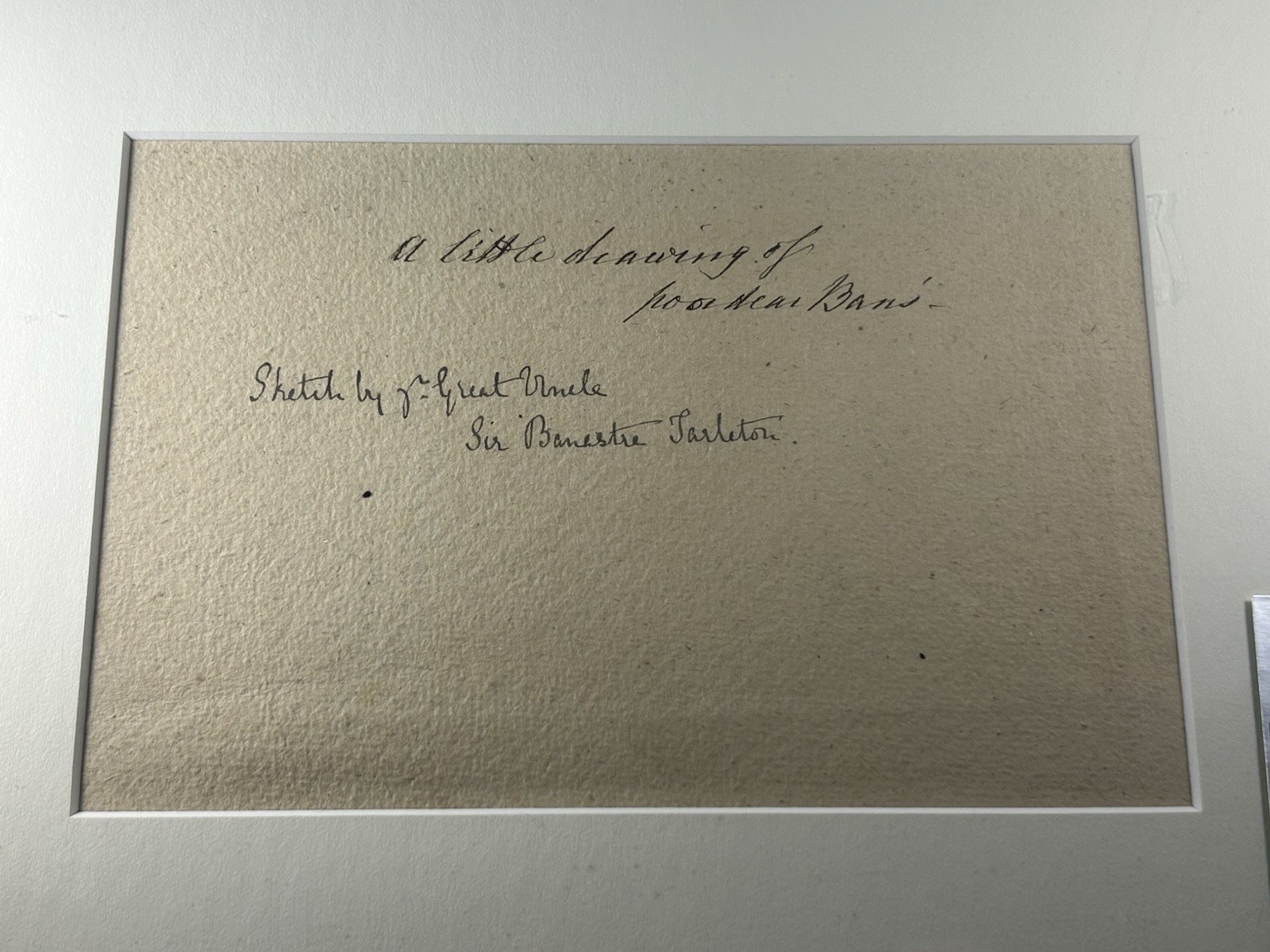 Sketch Hand-Drawn & Signed by Banastre Tarleton British Leader at Battle Cowpens