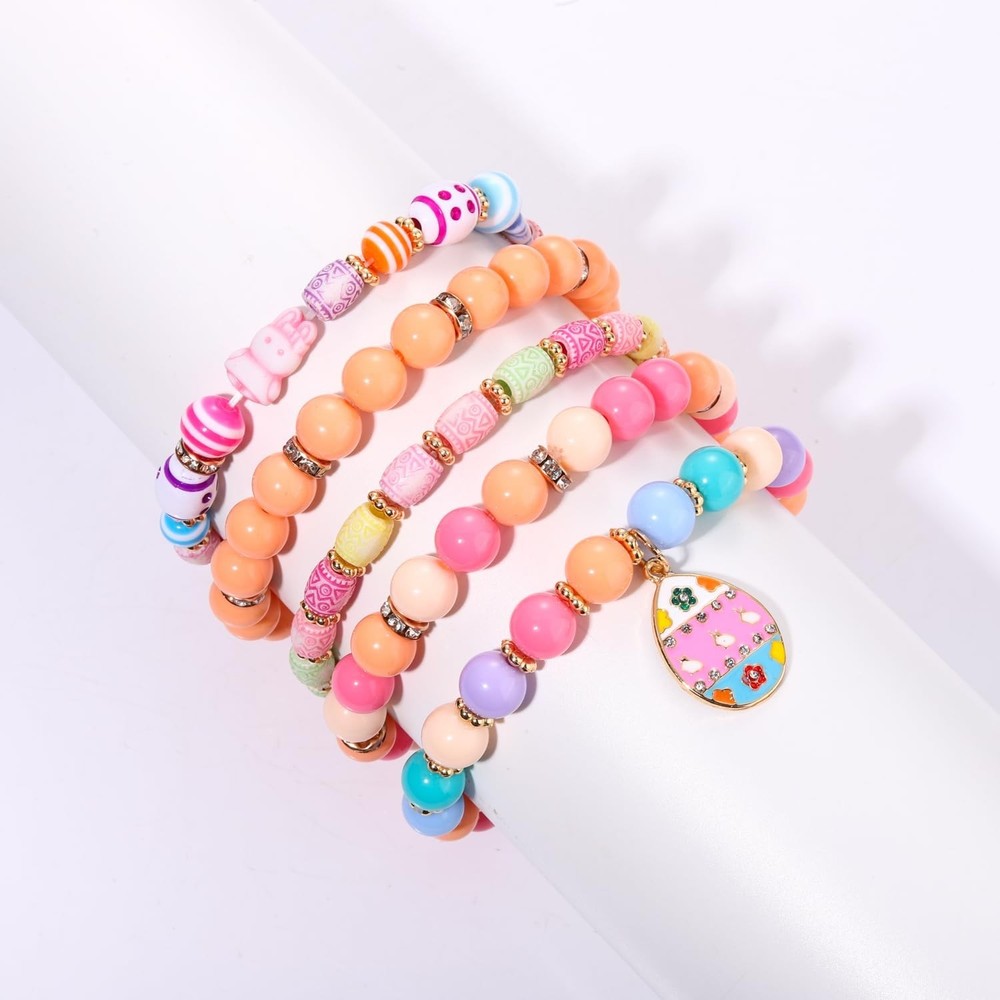 5 Pack Beaded Bracelet Stackable Christmas Thanksgiving St. Patrick’s Day