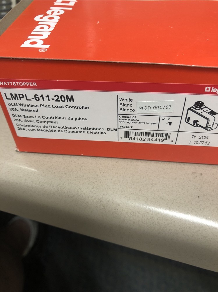 LEGRAND WATTSTOPPER LMPL-611-20M WIRELESS PLUG LOAD CONTROLLER