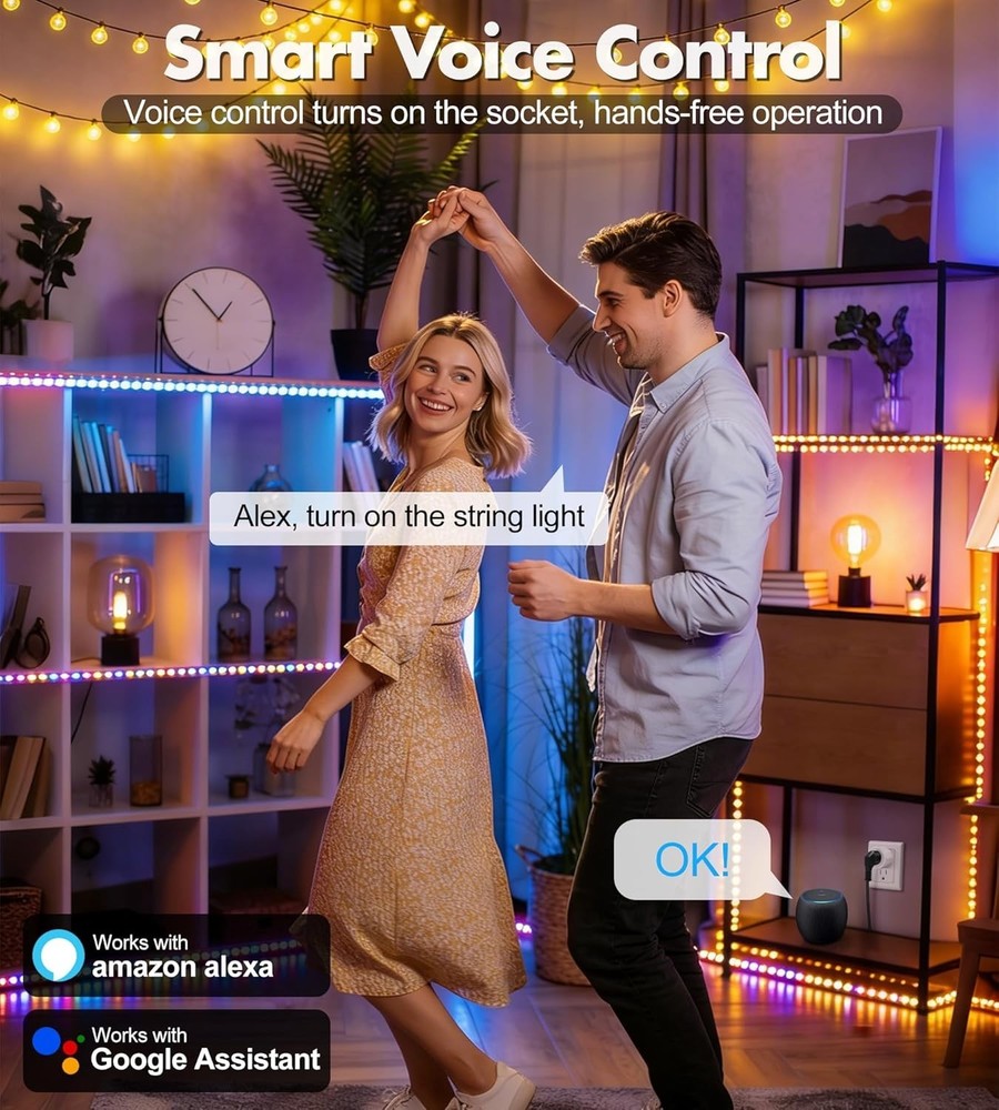 App-Controlled Mini Smart Plug - Voice Activated, Certified, Easy Setup